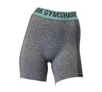 GYMSHARK Womens Flex Mid Rise Fit Shorts, Charcoal Marl/Jade Green, Small [Variation]