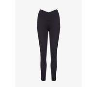Gymshark Womens Gymshark Gym-Kit Cross-Over Waistband Logo-Print Stretch-Jersey Leggings Black S