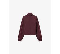 Gymshark Womens Gymshark To From Zip-Through Oversized Woven Jacket Cherry Purple/Reset Pink S