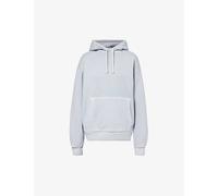 Gymshark Womens Ice Grey/pgmnt Grm D+w Everywear Comfort Brand-print Cotton-jersey Hoody L