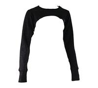 GYMSHARK Womens Sol Lift Long Sleeve Super Crop Top, Black Marl, Small [Variation]