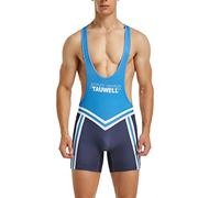 Gymskop Men's Wrestling Singlets Athletic Supporters Slim Fit Sport Bodysuit One Piece Sleeveless Active Training Wrestling Leotard Weightlifting Jumpsuits 04 Blue 2XL