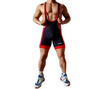 Gymskop Men's Wrestling Singlets Athletic Supporters Slim Fit Sport Bodysuit One Piece Sleeveless Active Training Wrestling Leotard Weightlifting Jumpsuits Black XL