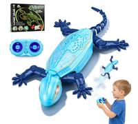 GYMSTR Rechargeable Wall Climbing Gecko Lizard Toy,Climbing Lizard for Kids Rc Robot Lizard Toy With Led Eyes,Toys for 3 4 5 6 7 8 Year Old Boy Girl Gift, Christmas Easter Birthday Gift (Blue)