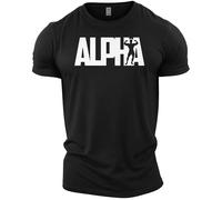 GYMTIER Alpha - Men's Gym T-Shirt - Bodybuilding Workout Top, Black, 4XL