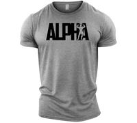 GYMTIER Alpha - Men's Gym T-Shirt - Bodybuilding Workout Top, Sport Grey, M