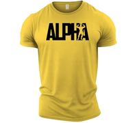 GYMTIER Alpha - Men's Gym T-Shirt - Bodybuilding Workout Top, Yellow, M