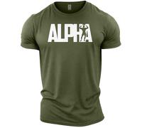 GYMTIER Alpha - Men's Gym T-Shirt, Military Green, M