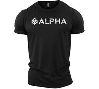 GYMTIER Alpha - The Primal Order - Men's Gym T-Shirt - Bodybuilding Workout Top, Black, XXL