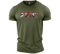 GYMTIER Army UK Flag - Men's Gym T-Shirt - Bodybuilding Workout Top