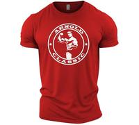 GYMTIER Arnold Classic - Men's Gym T-Shirt - Bodybuilding Workout Top, Red, M