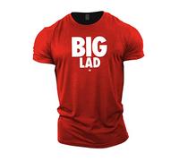 GYMTIER Big Lad Men's Gym T-Shirt Bodybuilding Training Workout Lifting Top Clothing, Red, XL