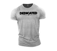 GYMTIER Dedicated Men's Gym T-Shirt Bodybuilding Training Workout Lifting Top Clothing, Sport Grey, L
