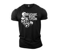 GYMTIER Merry Liftmas - Nightmare Before Liftmas - Men's Gym T-Shirt Bodybuilding Training Workout Lifting Top Clothing, Black, XL