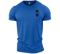 GYMTIER Old School Powerlifting Men's Gym T-Shirt Bodybuilding Training Workout Lifting Top Clothing, Royal Blue, XXL
