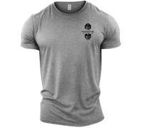 GYMTIER Old School Powerlifting Men's Gym T-Shirt Bodybuilding Training Workout Lifting Top Clothing, Sport Grey, S
