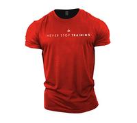 GYMTIER Raise The Bar Men's Gym T-Shirt Bodybuilding Training Workout Lifting Top Clothing, Red, 4XL