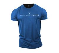 GYMTIER Raise The Bar Men's Gym T-Shirt Bodybuilding Training Workout Lifting Top Clothing, Royal Blue, XL