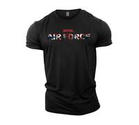 GYMTIER Royal Air Force UK Flag Men's Gym T-Shirt Bodybuilding Training Workout Lifting Top Clothing, Black, 5XL