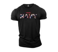 GYMTIER Royal Navy UK Flag Men's Gym T-Shirt Bodybuilding Training Workout Lifting Top Clothing, Black, 4XL