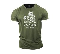 GYMTIER Sons of Odin - Training for Ragnarok Vikings - Men's Gym T-Shirt Bodybuilding Training Workout Lifting Top Clothing, Green, 4XL