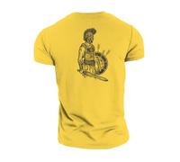 GYMTIER Sons of Odin - Victory Or Valhalla Vikings - Men's Gym T-Shirt Bodybuilding Training Workout Lifting Top Clothing, Yellow, L