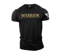 GYMTIER Spartan Forged - Warrior Gold - Men's Gym T-Shirt Bodybuilding Training Workout Lifting Top Clothing, Black, 3XL