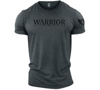 GYMTIER Spartan Forged - Warrior - Men's Gym T-Shirt Bodybuilding Training Workout Lifting Top Clothing, Grey, 4XL