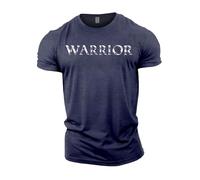 GYMTIER Spartan Forged - Warrior Roman - Men's Gym T-Shirt Bodybuilding Training Workout Lifting Top Clothing, Heather Navy, L