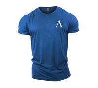 GYMTIER Spartan Forged - Warrior Roman - Men's Gym T-Shirt Bodybuilding Training Workout Lifting Top Clothing, Royal Blue, XXL
