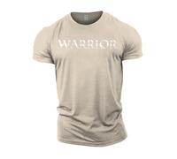 GYMTIER Spartan Forged - Warrior Roman - Men's Gym T-Shirt Bodybuilding Training Workout Lifting Top Clothing, Sand, XL
