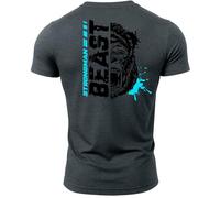 GYMTIER Spartan Forged - Wings - Men's Gym T-Shirt Bodybuilding Training Workout Lifting Top Clothing, Grey, S