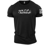 GYMTIER Suck It Up Barbell Division Gym - Men's Gym T-Shirt - Bodybuilding Workout Top