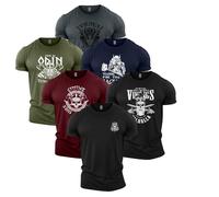 GYMTIER The Staple Son of Odin Gym T-Shirt 6 Pack Gym T-Shirt Bundle Training Workout Clothes, M