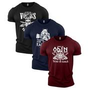 GYMTIER The Valhalla Sons of Odin Gym T-Shirt 3 Pack Gym T-Shirt Bundle Training Workout Clothes, M