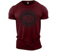 GYMTIER Unleash The Beast Men's Gym T-Shirt Bodybuilding Training Workout Lifting Top Clothing, Maroon, M