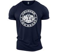 GYMTIER Unleash The Beast Men's Gym T-Shirt Bodybuilding Training Workout Lifting Top Clothing, Navy, XL