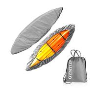GYMTOP 7.8-18ft Waterproof Kayak Canoe Cover-Storage Dust Cover UV Protection Sunblock Shield for Fishing Boat/Kayak/Canoe 7 Sizes [Choose Color] (Gray(Upgraded), Suitable for 10.8-12ft Kayak)