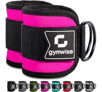 Gymwise Ankle Straps for Cable Machines - Perfect for Kickbacks, Glute & Lower Body Workouts - Adjustable Neoprene Padded Gym Cuffs (Pink - Pair)