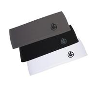 Gymwrap Bandi 2.0 Double-Layer Edge Protection Headband Set - Sweat-Wicking Non-Slip Sports Headbands for Women and Men, Headwraps For Running, Gym, Basketball, Unisex - Shadow, Black, White, 3 Pack