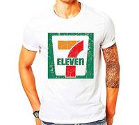 GYOCWNL 7 Eleven Logo Men's White Cotton T Shirt Seven 11 Men's White T-Shirt