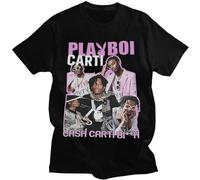 GYOCWNL Men's Hip Hop Playboi Carti Graphic Print Oversized Regular Fit Short Sleeve T-Shirt Black XS
