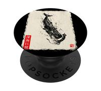 Gyotaku Fish Print Sperm Whale vs Giant Squid Deep Sea Kaiju PopSockets Adhesive PopGrip