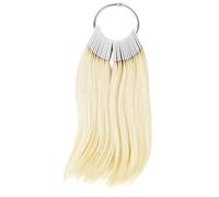 GYOTUU 30pcs Blonde Hair Color Swatches 100% Human Hair Rings Samples for Salon Supplies Barber Hair Colour Testing Home Shop Hairdressing Extensions (9 Degree Color)