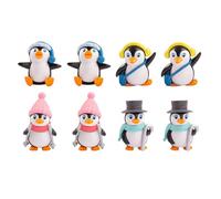 GYOTUU 8pcs Winter Penguin Model Doll Penguin Figurines Characters Toys Small Ornaments Arctic Animals Mini Ocean Animal Cake Ornament for Birthday Party Fairy Garden Decor