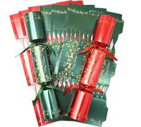 Gyoungt 10 Pack Deer Chritmas Crackers, 10 Hats 20 Strings 10 Jokes Green Red Christmas Party Game Tree and Foliage Designs Make Your Own Christmas Cracker DIY Cracker Festive Seasonal