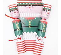 Gyoungt 10 Pack Elf Chritmas Crackers, 10 Hats 20 Strings 10 Jokes Christmas Party Game Make Your Own Christmas Cracker DIY Cracker Festive Seasonal (Green)