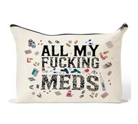 GyovinnJuwanua Funny Medicine Makeup Bag - Medicine Gifts Nurse Practitioner Funny Organizer Travel Cosmetic Bag, Pill Storage Bag Full Of Drugs Toiletry Pouch with Zipper for Patient Women, colorful