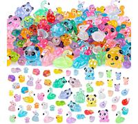 gyoyede 150pcs Luminous Mini Resin Animals,Tiny Animals Glow in The Dark Miniature Resin Animal Figures Bulk,Mini Panda Duck Dolphin Rabbit for Fairy Garden Micro Landscape Aquarium Dollhouse Decor