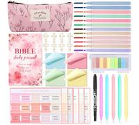 gyoyede 41Pcs Bible Study Kit - Bible Study Supplie Journaling Kit with 12 Highlighters,90 Bibles Labels, Bibles Accessories Set, for Women Christian Gifts